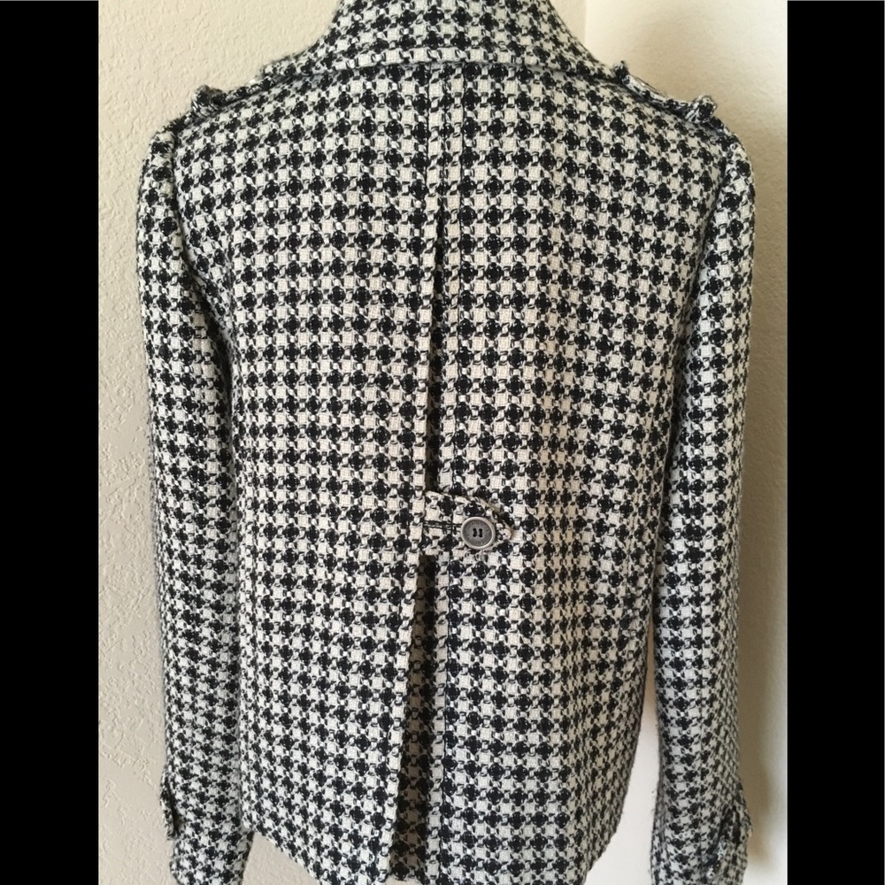 Short coat black white houndstooth coat pea coat new w tag - Picture 2 of 6